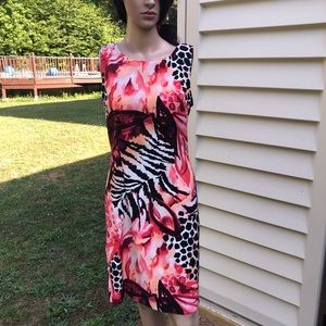 Connected Apparel Animal Print Sleeveless Dress